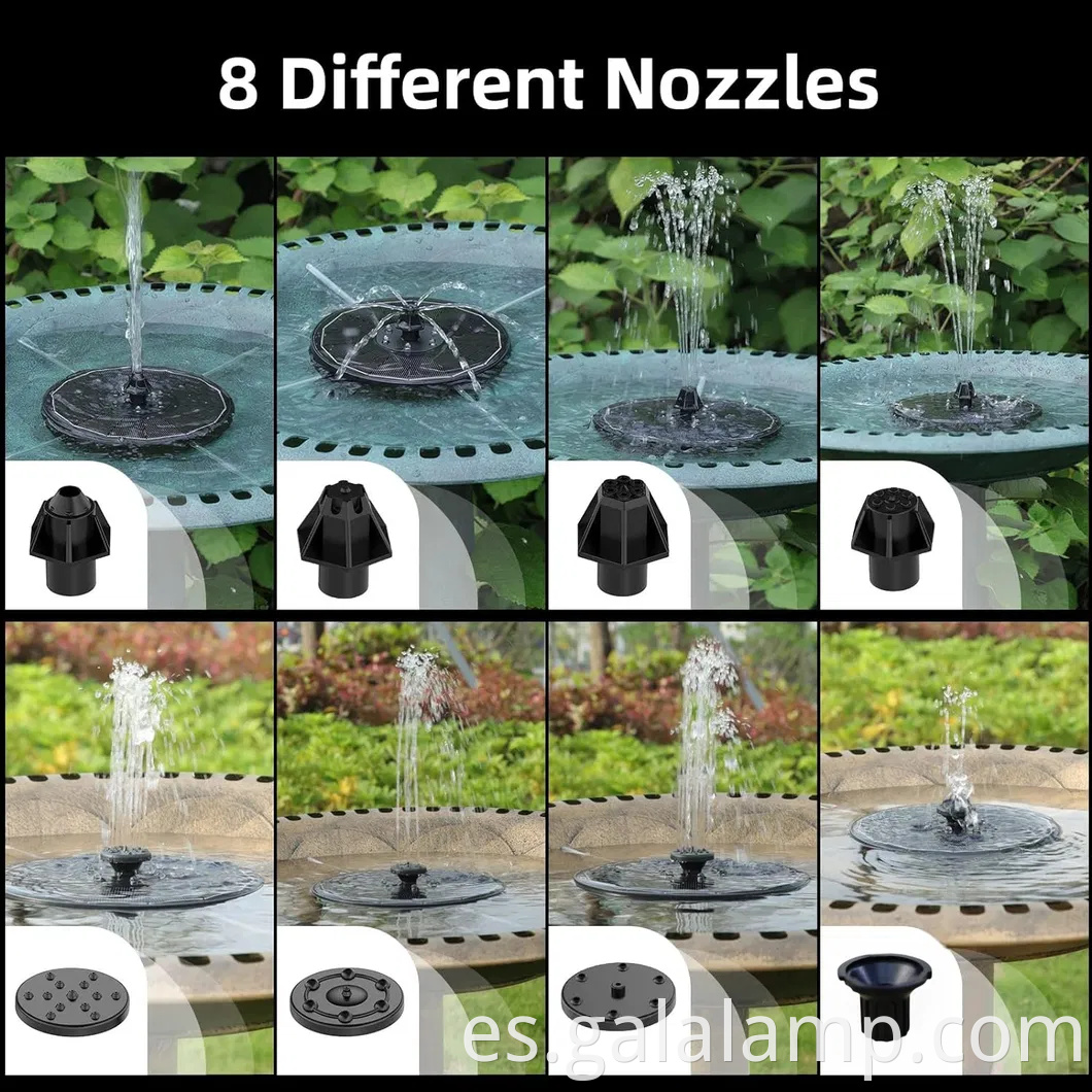 Bomba de fuente de jardín con energía solar ecológica para espacios tranquilos